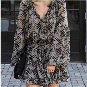 Buddy Love Zozo Python Snakeskin Print Mini Dress, Large